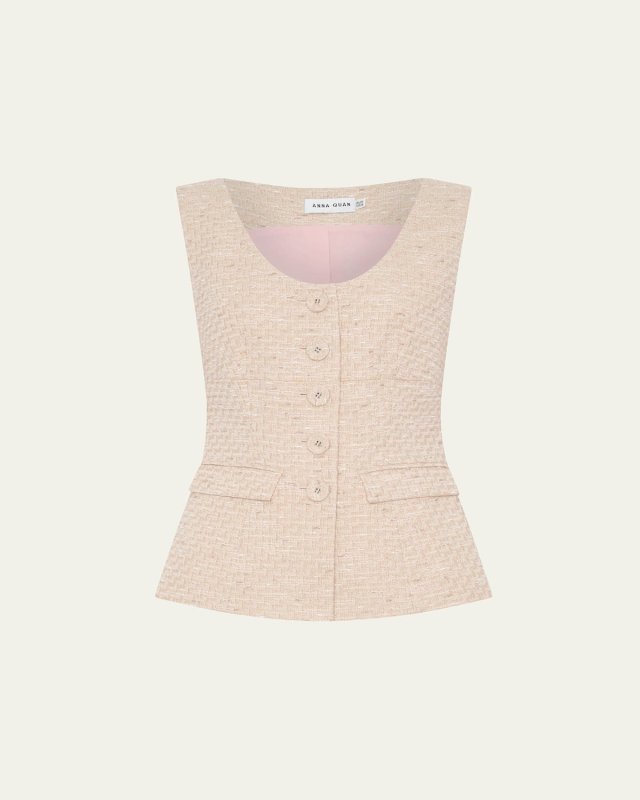 Eloise Sleeveless Tweed Top
